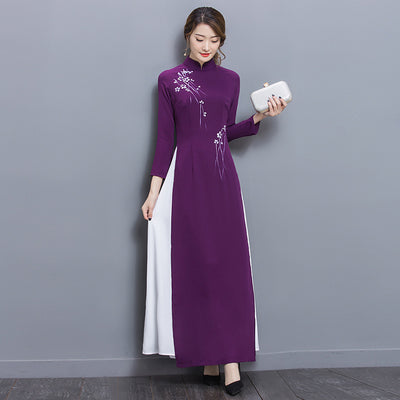 Vestido Cheongsam Largo Retro Elegante para Mujer - Estilo Tradicional Chino - Image 5