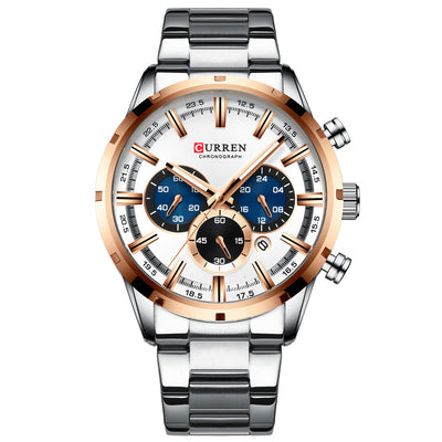 Reloj de Acero Inoxidable Multifunción con Calendario y Correa Metálica para Hombre - Image 16