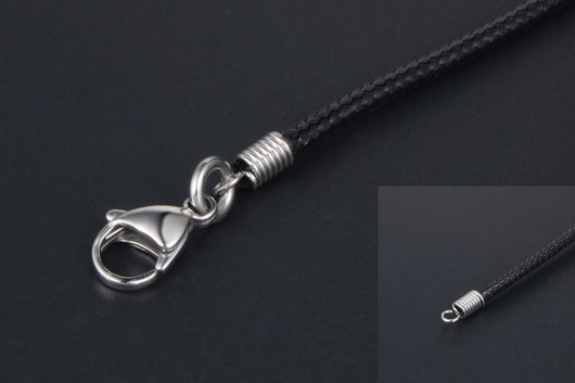 Collar Tejido de Lino Negro con Cuerda de Cera - Image 10
