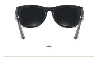 Gafas de Bambú con Marco Negro Texturizado y Patillas Estampadas - Image 18
