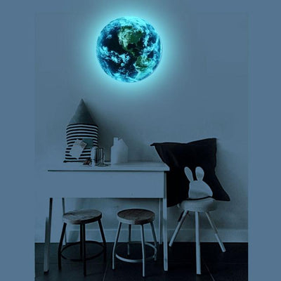 Sticker Mural 3D: Planeta Tierra que Brilla en la Oscuridad - Image 3