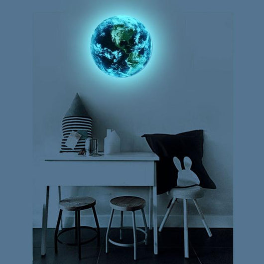 Sticker Mural 3D: Planeta Tierra que Brilla en la Oscuridad - Image 3