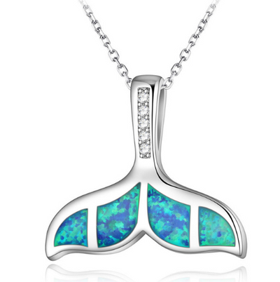 Collar colgante tortuga marina con ópalo azul y plata laminada para mujer - Image 11