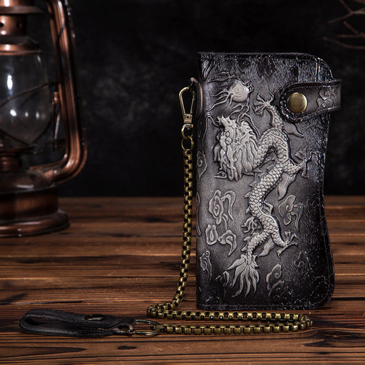 Cartera de Cuero Genuino con Diseño Dragón Tigre - Image 16