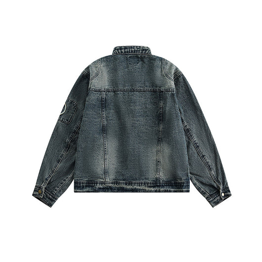 Chaqueta Denim Retro con Bordados para Hombre - Image 8