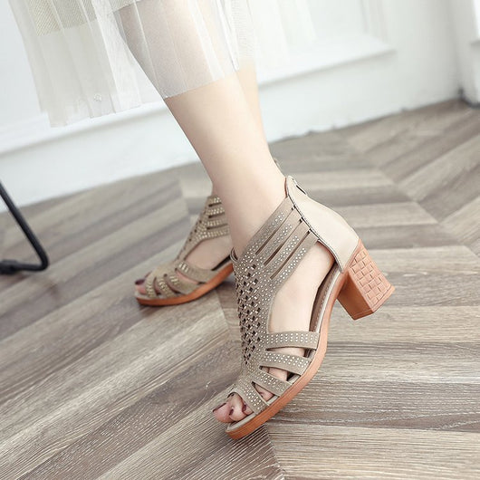 Zapatos cómodos para mamá con tacón romano y suela antideslizante - Image 4
