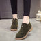 Botas Martin Cortas Mujer Estilo Británico Mate con Suela Gruesa