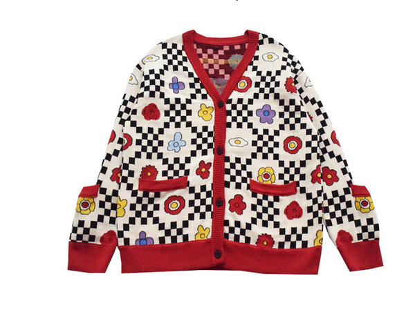 Cardigan Infantil Mosaico Floral Doble - Estilo Tierno y Moderno