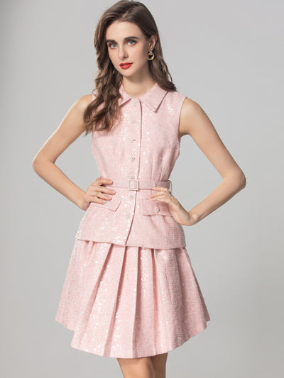 Vestido Corto Elegante con Lentejuelas y Volantes - Image 9