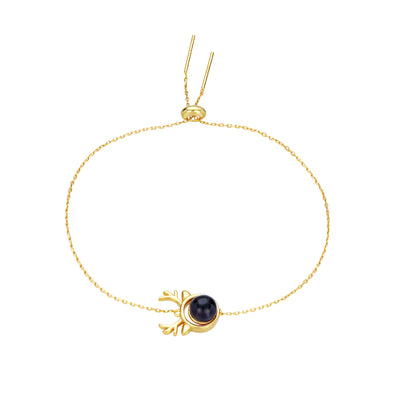 Pulsera y Aretes Earline Plata 925 Baño de Oro con Dije Venado - Image 6