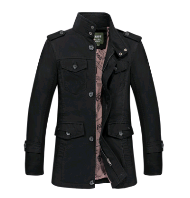 Chaqueta Casual de Algodón Lavado para Hombre - Abrigo Ejecutivo Otoño Talla Grande - Image 6
