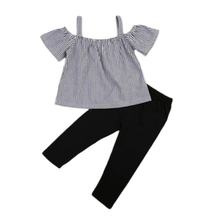 Conjunto Infantil Verano: Blusa Tirantes Rayas y Pantalón Corto - Image 5