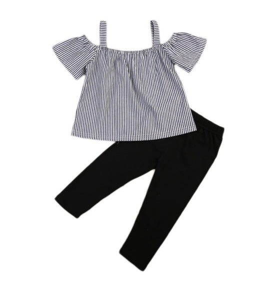 Conjunto Infantil Verano: Blusa Tirantes Rayas y Pantalón Corto - Image 5