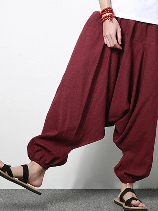 Pantalones Casuales Holgados de Algodón y Lino para Hombre - Image 5