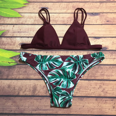 Bikini Reversible con Estampado de Hojas Doble Cara - Image 7