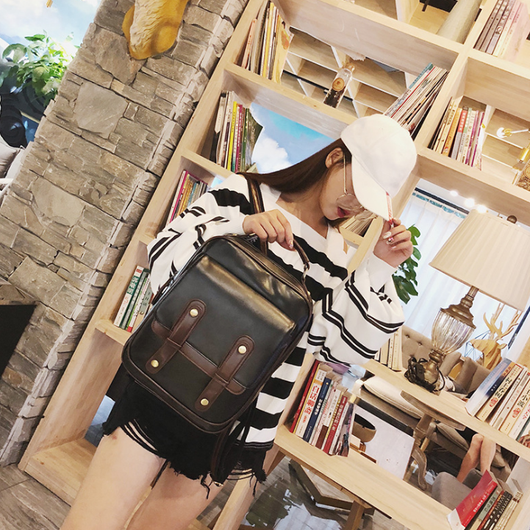 Bolso de Hombro Vintage Británico de Cuero Suave - Estilo Universitario Gran Capacidad - Image 8