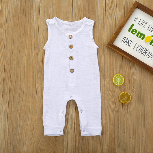 Enterizo de Algodón y Lino para Bebé - Romper Multicolor con Botones para Verano - Image 9