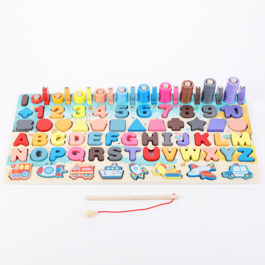 Juguetes Montessori de Madera: Tablero Educativo y Pesca Magnética para Bebés 1-3 Años - Image 2