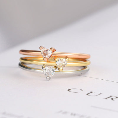 Anillo de Corazón Elegante para Mujer con Circonia y Baño de Oro Real - Image 3