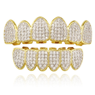 Grillz de Circón Micro-set Hip Hop Dorado - Image 7