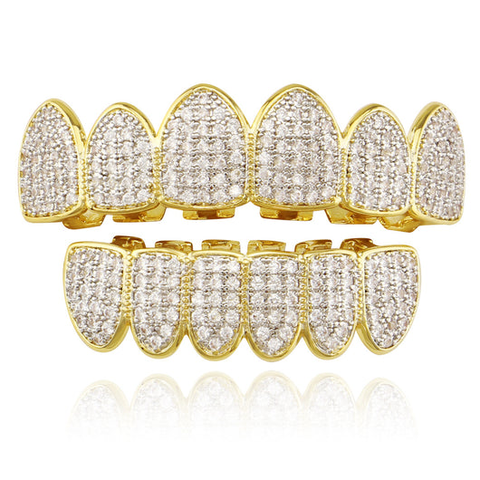 Grillz de Circón Micro-set Hip Hop Dorado - Image 7