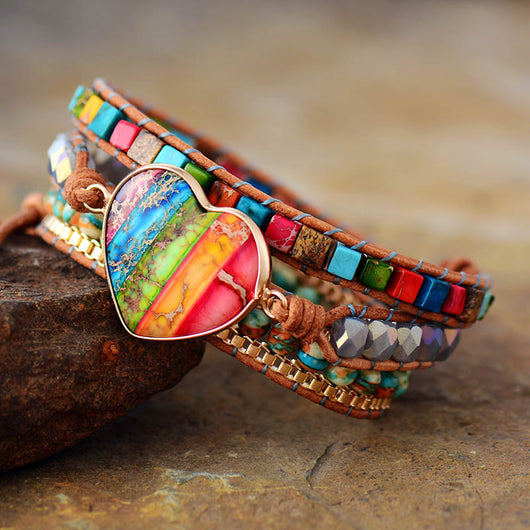 Pulsera Tejida a Mano en Piedra Imperial Natural - Image 4
