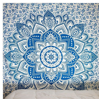Tapiz Mandala Indio Verde Azul Floral - Manta Multiusos 210x150cm - Image 8