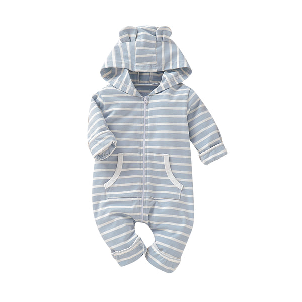 Jumpsuit de Algodón a Rayas Azul