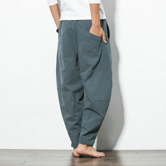 Pantalones Harem Étnicos de Algodón y Lino con Encaje Hip-Hop - Image 8