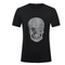 Playera Calavera Brillante Negra de Algodón Manga Corta
