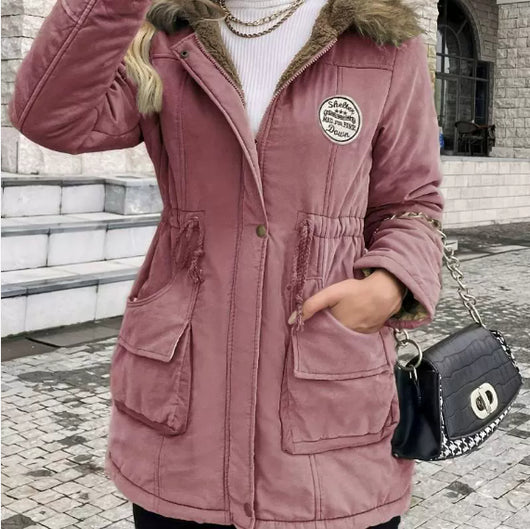 Chaqueta Hoodie Ajustada Casual Cordones Mujer Largo Europeo Americano - Image 6