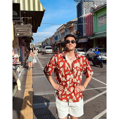 Camisa de Playa Hawaii Ice Silk con Estampado Tropical - Image 11