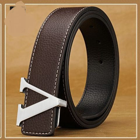 Cinturón de Cuero para Hombre con Hebilla de Letras - Image 7