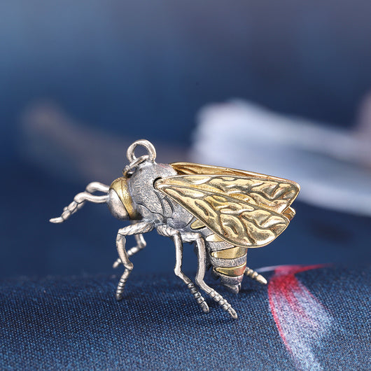Dije Abeja de Plata Tailandesa Unisex Personality - Image 12