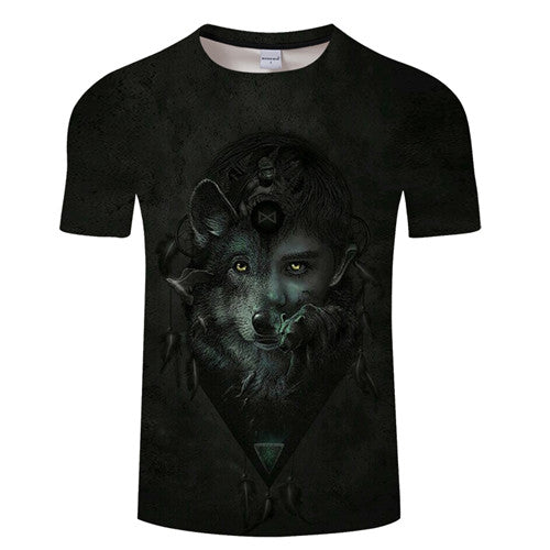 Playera de Cuello Redondo con Estampado Digital 3D - Image 3