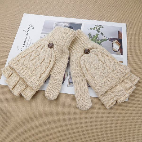 Guantes Tejidos Coreanos de Invierno - Cinco Dedos Semiabiertos para Estudiantes - Image 11