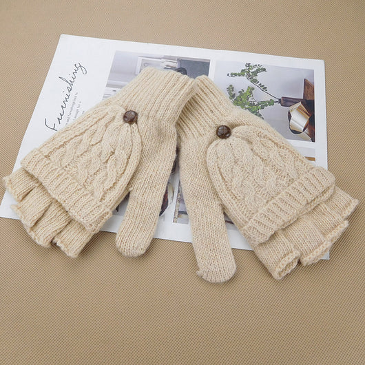 Guantes Tejidos Coreanos de Invierno - Cinco Dedos Semiabiertos para Estudiantes - Image 11