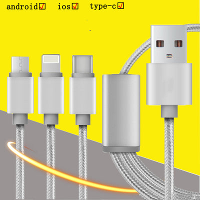 Cable de Datos USB 3 en 1 para Celular - Negro - Image 6