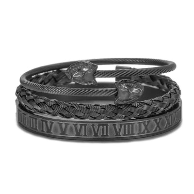 Pulsera de Acero Titanio Estilo Punk con Diseño Romano - Image 30