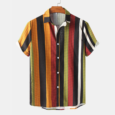 Camisa Hawaiana de Algodón y Lino para Hombre - Diseño Estampado Manga Corta - Image 14