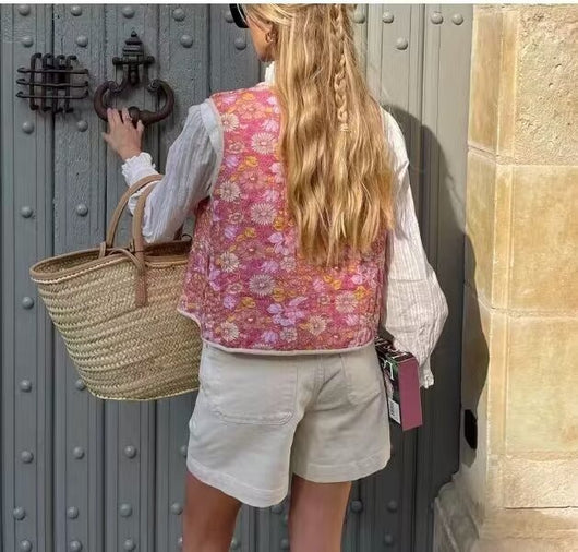 Chaleco Floral Otoñal Reversible de Algodón - Image 18
