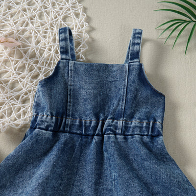 Vestido Denim con Tirantes para Niña - Diseño Clásico y Versátil - Image 3