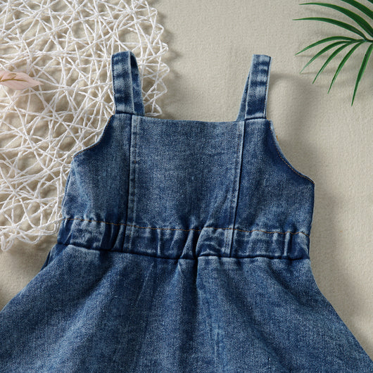 Vestido Denim con Tirantes para Niña - Diseño Clásico y Versátil - Image 3
