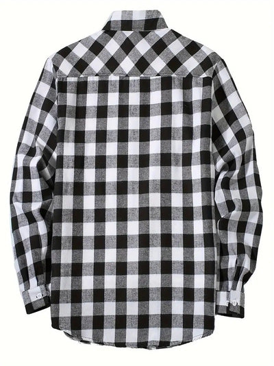 Camisa Cuadriculada Holgada de Polar para Hombre - Image 30