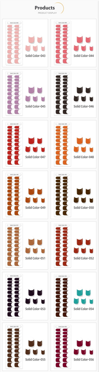 Pegatinas de Uñas Gel Francés Semicocidas Impermeables Color Sólido - Image 32
