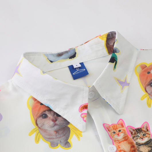 Camisa Estampada con Diseño Gatito para Hombre - Image 3