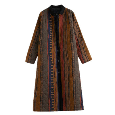 Abrigo Acolchado Étnico Retro para Mujer - Diseño Literario y Artístico - Image 5
