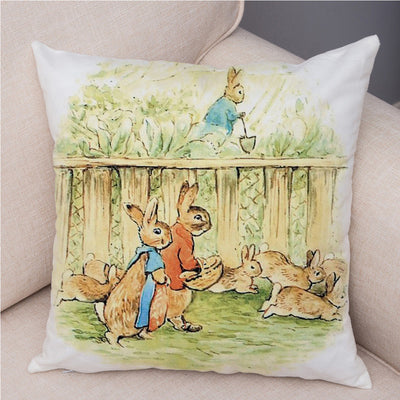 Funda de Cojín Conejo Cartoon Piel de Melocotón para Sofá y Decoración del Hogar - Image 6