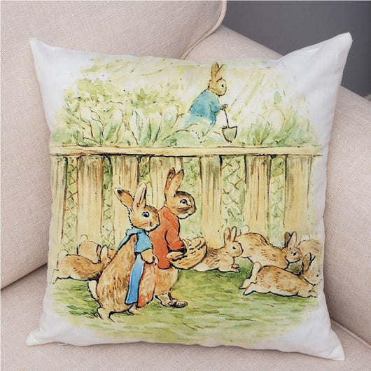 Funda de Cojín Conejo Cartoon Piel de Melocotón para Sofá y Decoración del Hogar - Image 6