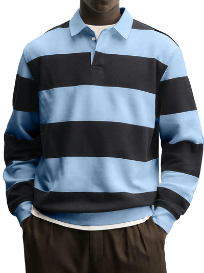 Camiseta Holgada de Rayas con Cuello Relajado y Mangas Largas - Image 6